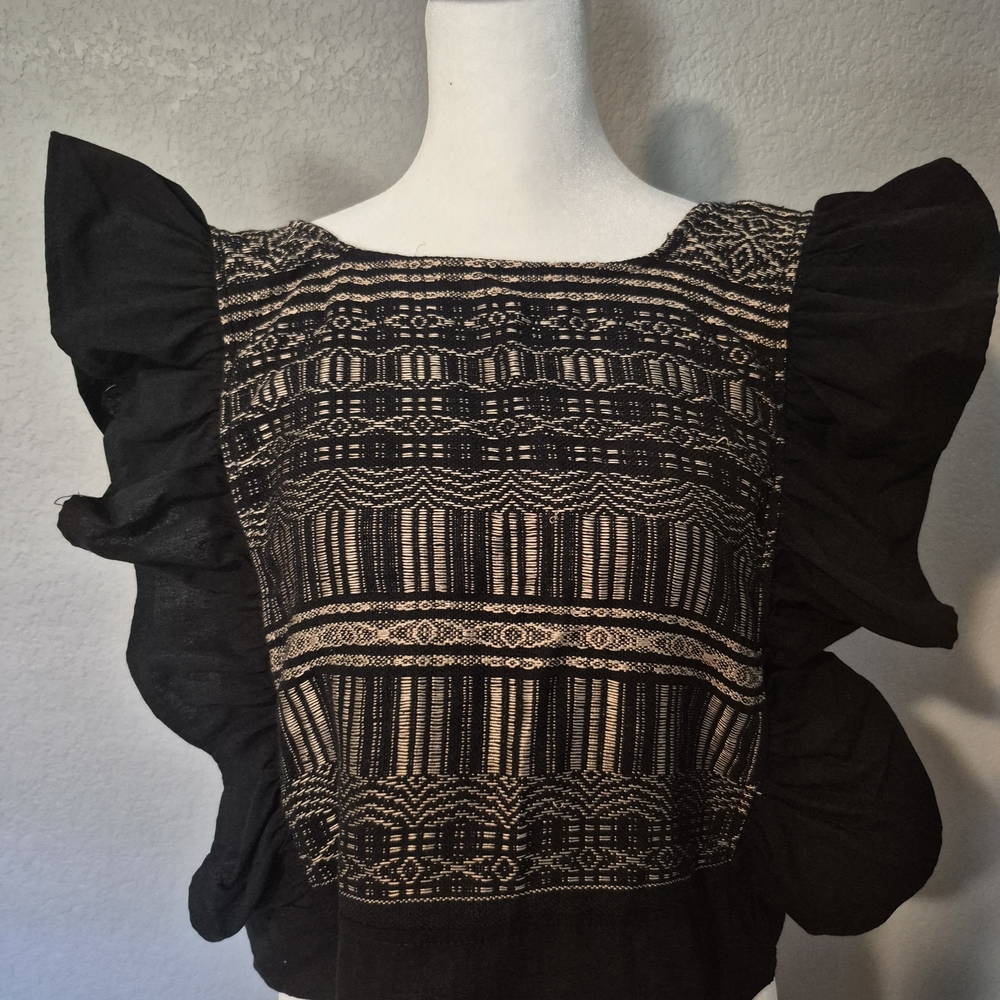 Elegant Black and Cream Women's Top